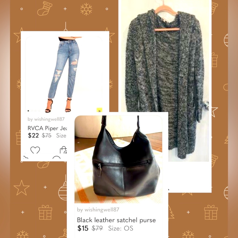 CLOSET CLEAR OUT Casual cool bundle, jeans, tote, and cozy sweater